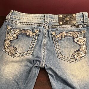 Miss Me Ankle Skinny Jeans with Silver Accents